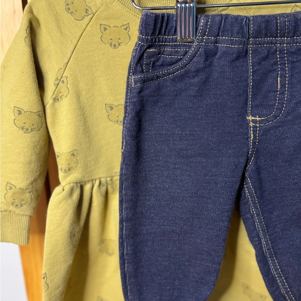 Rylee + Cru Tan mustard sweatshirt and jeggings infant 6-12 month - Picture 3 of 12